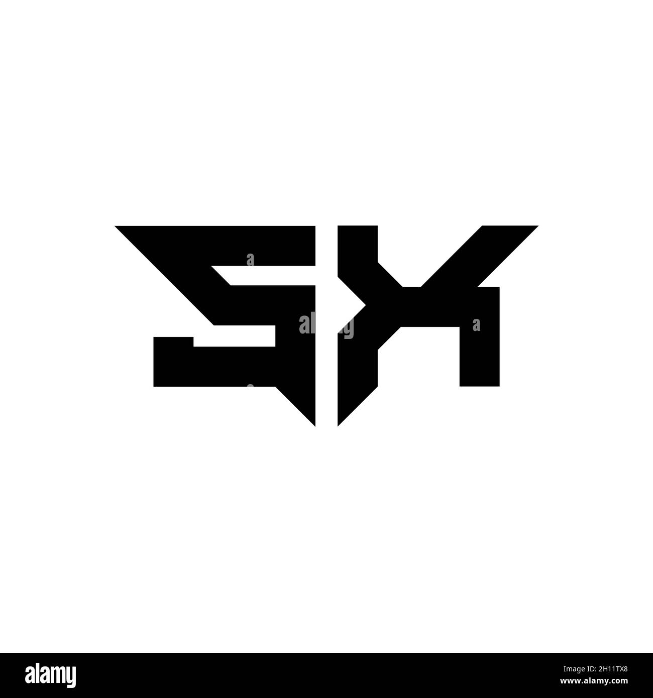 SX Monogram logo letter with simple modern shape style design template ...