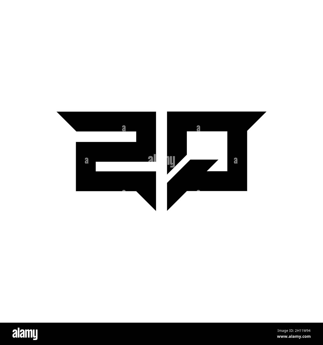 ZQ Monogram logo letter with simple modern shape style design template ...