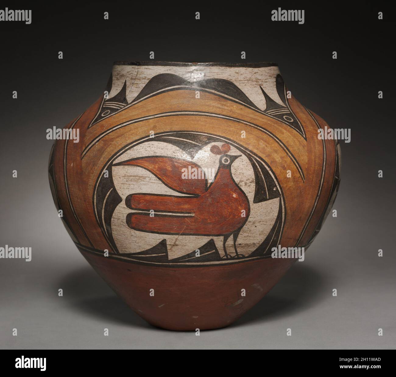 Water Jar/ Olla, 1900. Southwest, Pueblo, Zia, Post- Contact Period, 20th century. Ceramic; overall: 27 x 30.5 cm (10 5/8 x 12 in.). Stock Photo