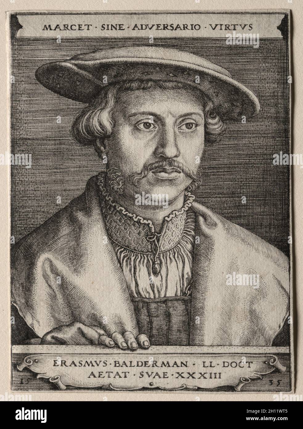 Erasmus Balderman, 1535. Barthel Beham (German, 1502-1540). Engraving; Stock Photo