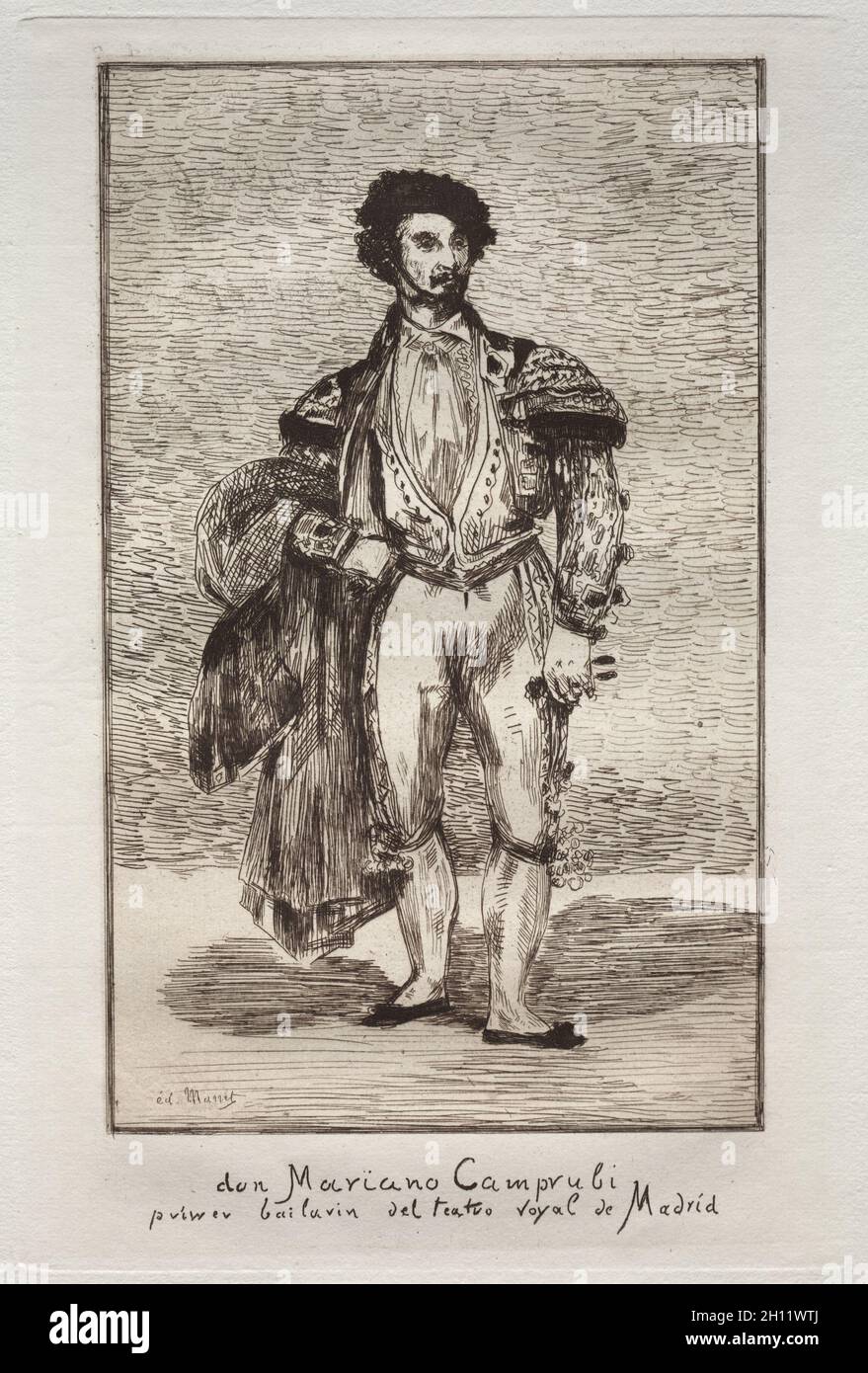 Le Bailarin ( Don Mariano Camprubi ), 1862. Edouard Manet (French, 1832-1883). Etching; Stock Photo