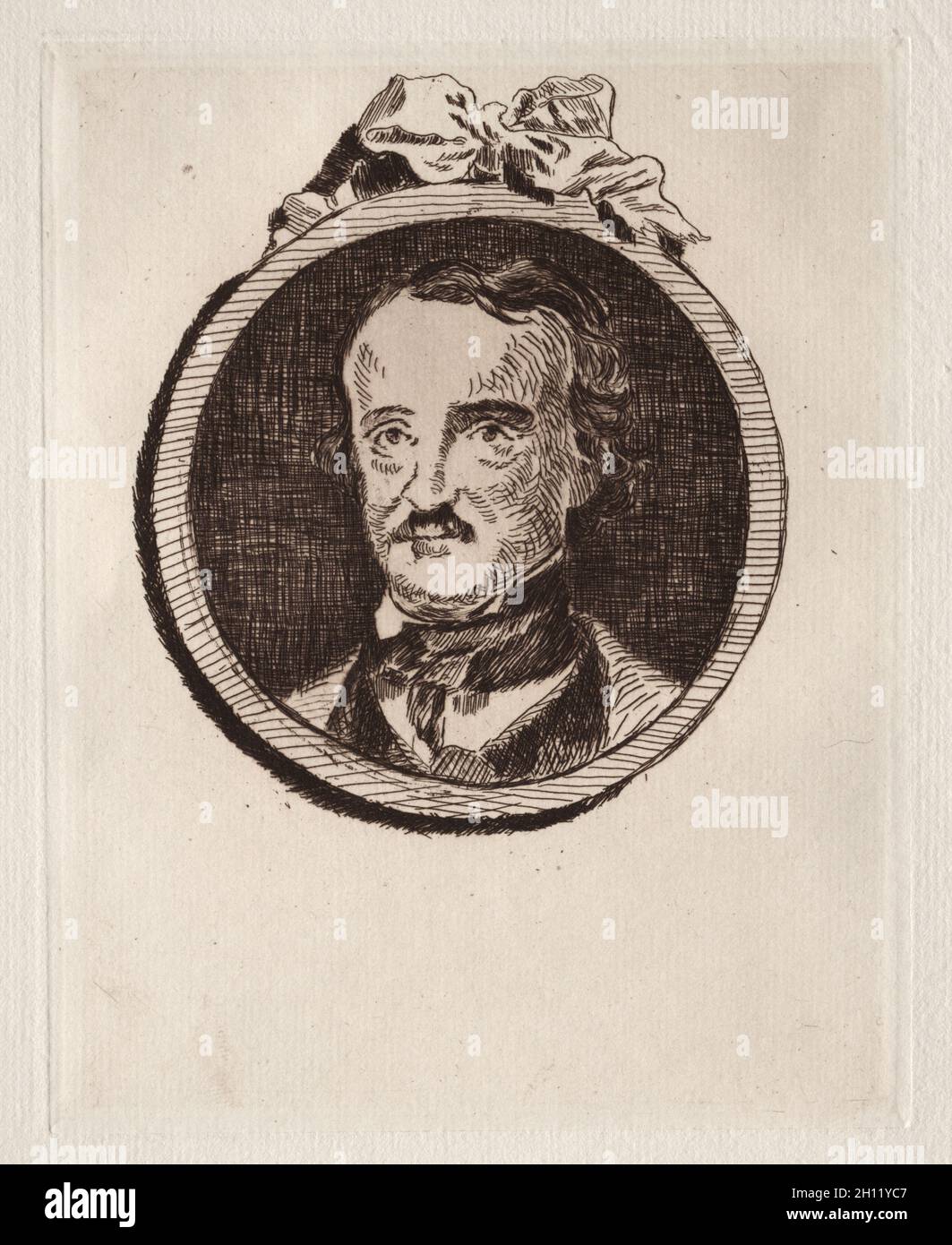 Edgar Allan Poe, 1860. Edouard Manet (French, 1832-1883). Etching Stock ...