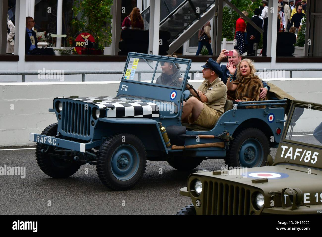 Willys Jeep, Victory Parade, Goodwood Revival 2021, Goodwood, Chichester, West Sussex, England, September 2021. Stock Photo
