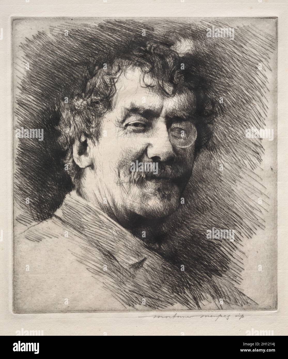 James MacNeill Whistler. Mortimer Menpes (British, 1860-1938). Drypoint; Stock Photo