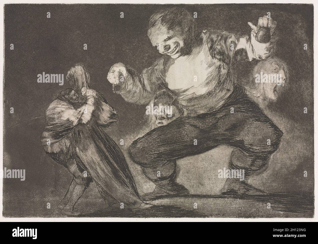 The Proverbs: Simpleton, 1864. Francisco de Goya (Spanish, 1746-1828). Etching and aquatint; Stock Photo