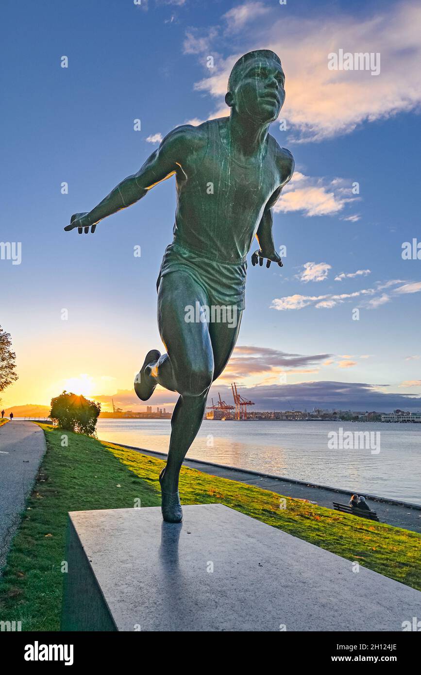 Harry Jerome statue, Stanley Park, Vancouver, British Columbia, Canada ...