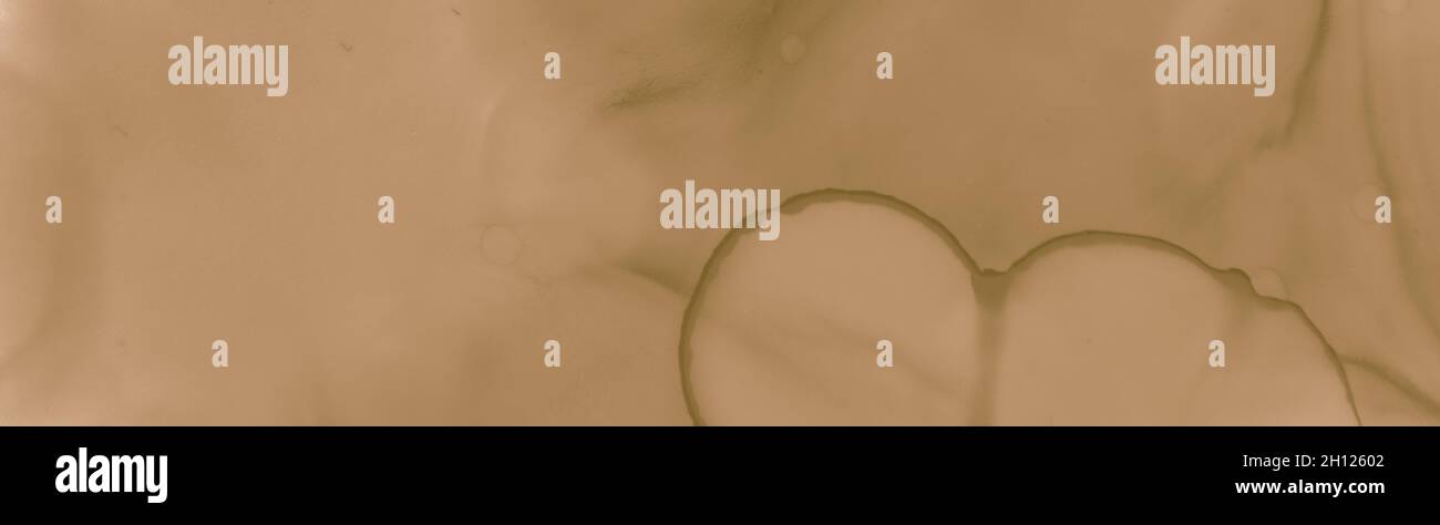 Abstract Coffee Paint. Liquid Brown Banner. Stock Photo