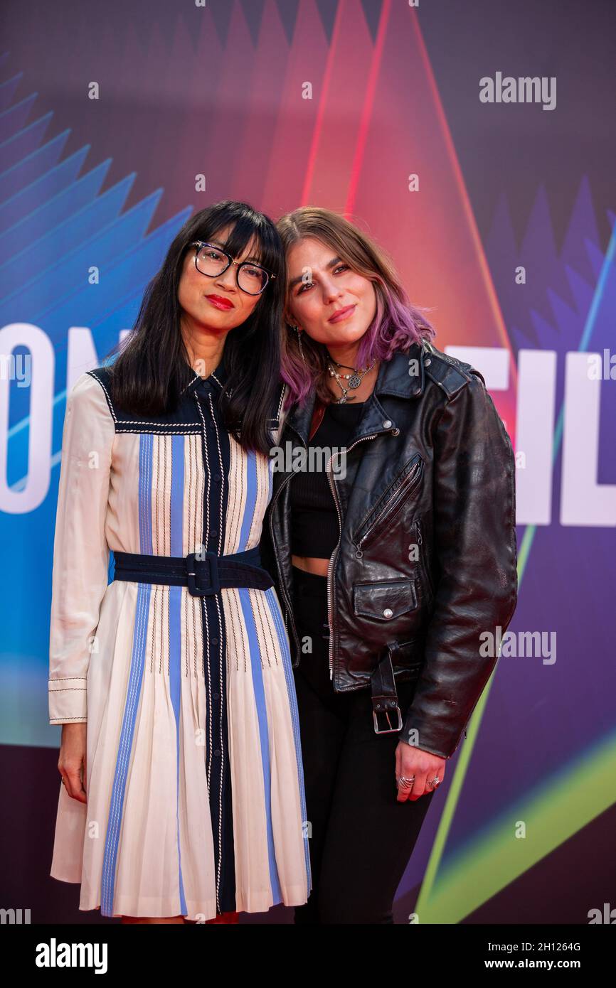 London, UK. 15th Oct, 2021. Morgane Polanski (R) and Mimi Xu attend the UK Premiere of 'King Richard' during the 65th BFI (British Film Institute) London Film Festival at The Royal Festival Hall. Credit: SOPA Images Limited/Alamy Live News Stock Photo