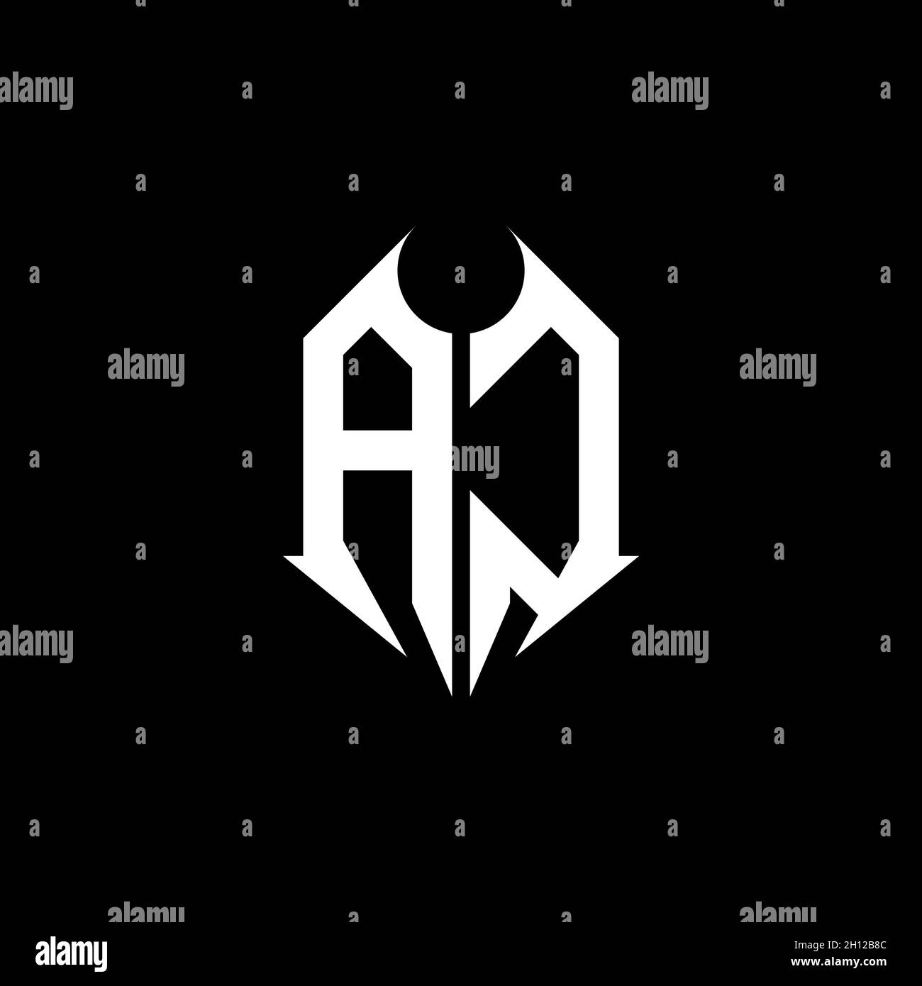 AC Monogram logo letter with metal shape style design template on black ...