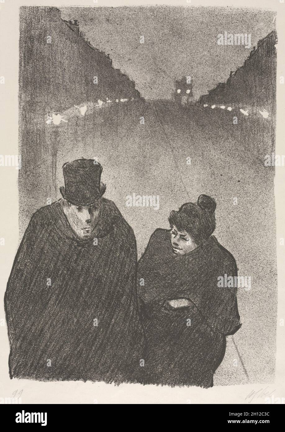 Ah, it's true, my poor old man, you would be the first to whom I would have made to miss his bus. 'But I'll Miss My Bus' 'My Customers Have Never Missed Their Bus', 1893. Henri Gabriel Ibels (French, 1867-1936). Lithograph; sheet: 37.8 x 27.8 cm (14 7/8 x 10 15/16 in.); image: 33 x 23.7 cm (13 x 9 5/16 in.). Stock Photo