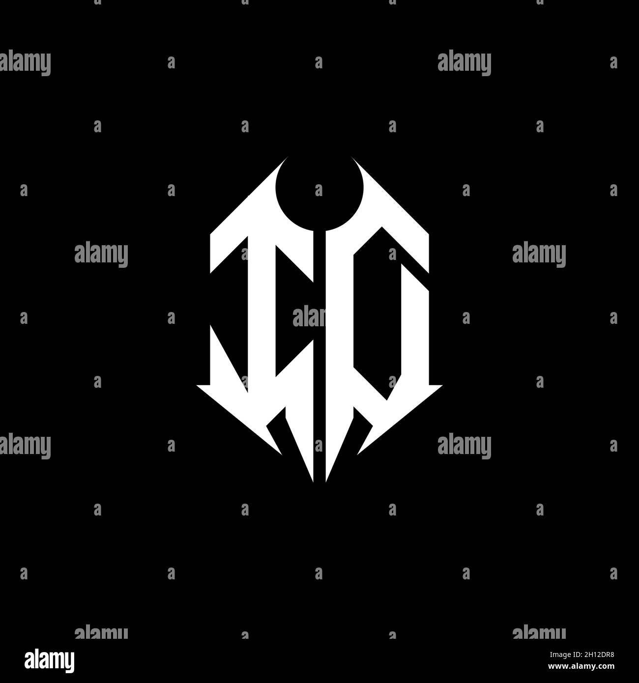 ID Monogram logo letter with metal shape style design template on black ...