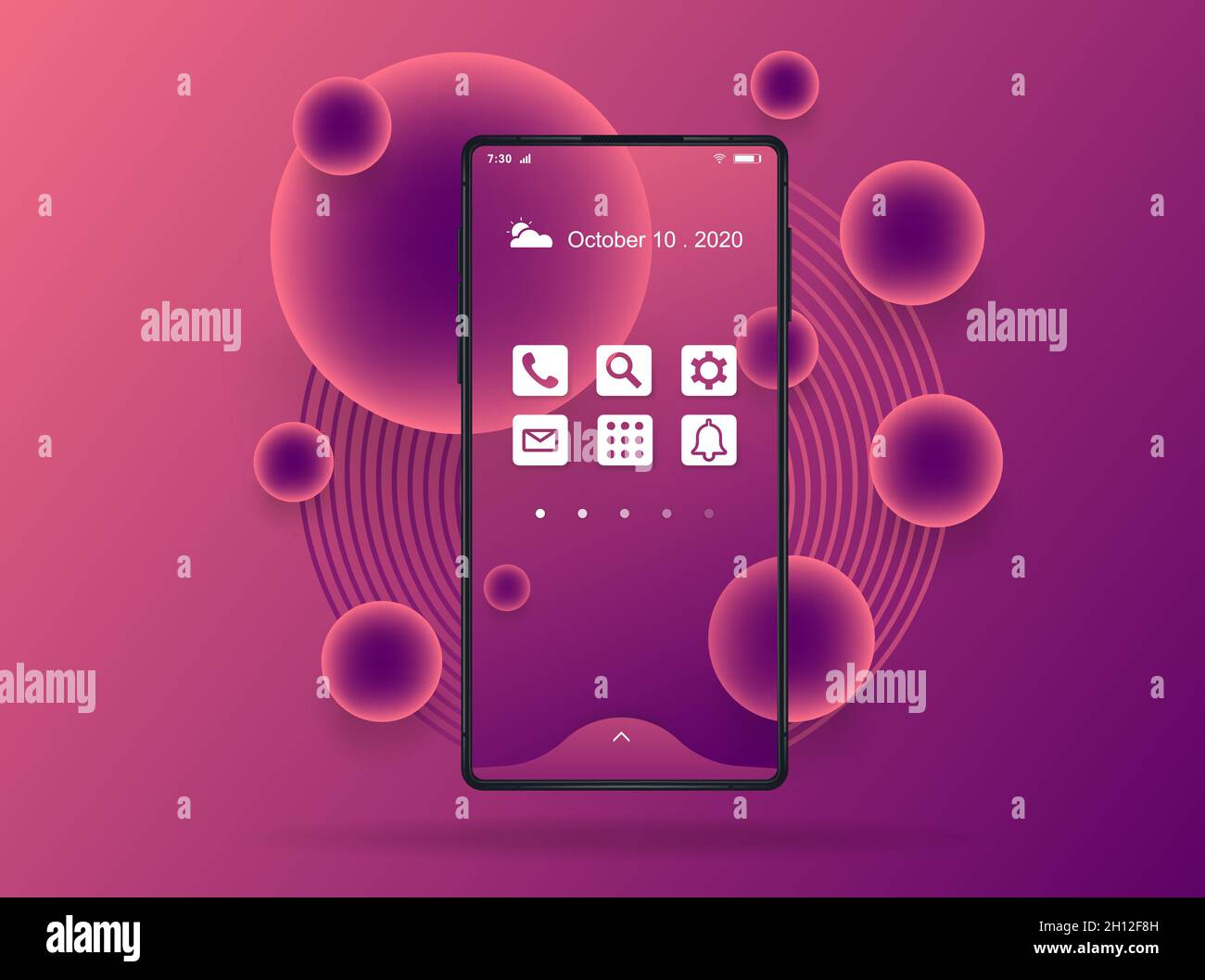 Frame less smartphone. Mobile phone mockup with blank screen. UI / UX