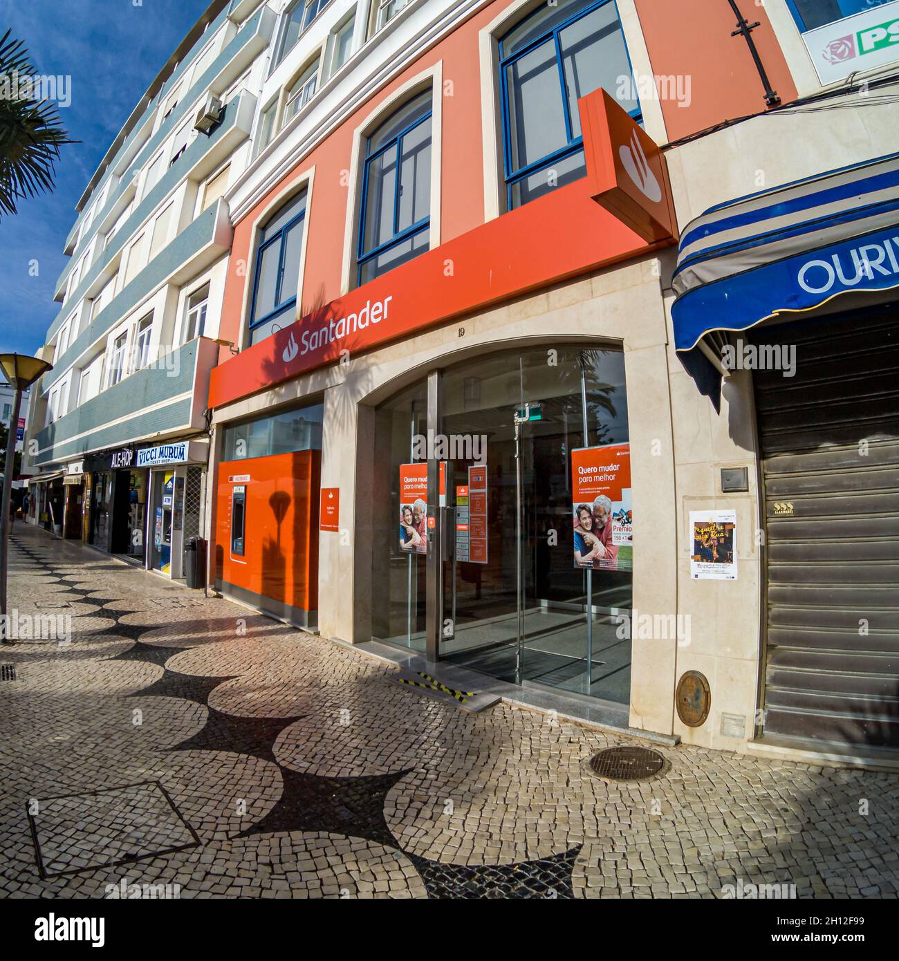LAGOS, PORTUGAL Sep 23, 2021 Portuguese banks A side view of the