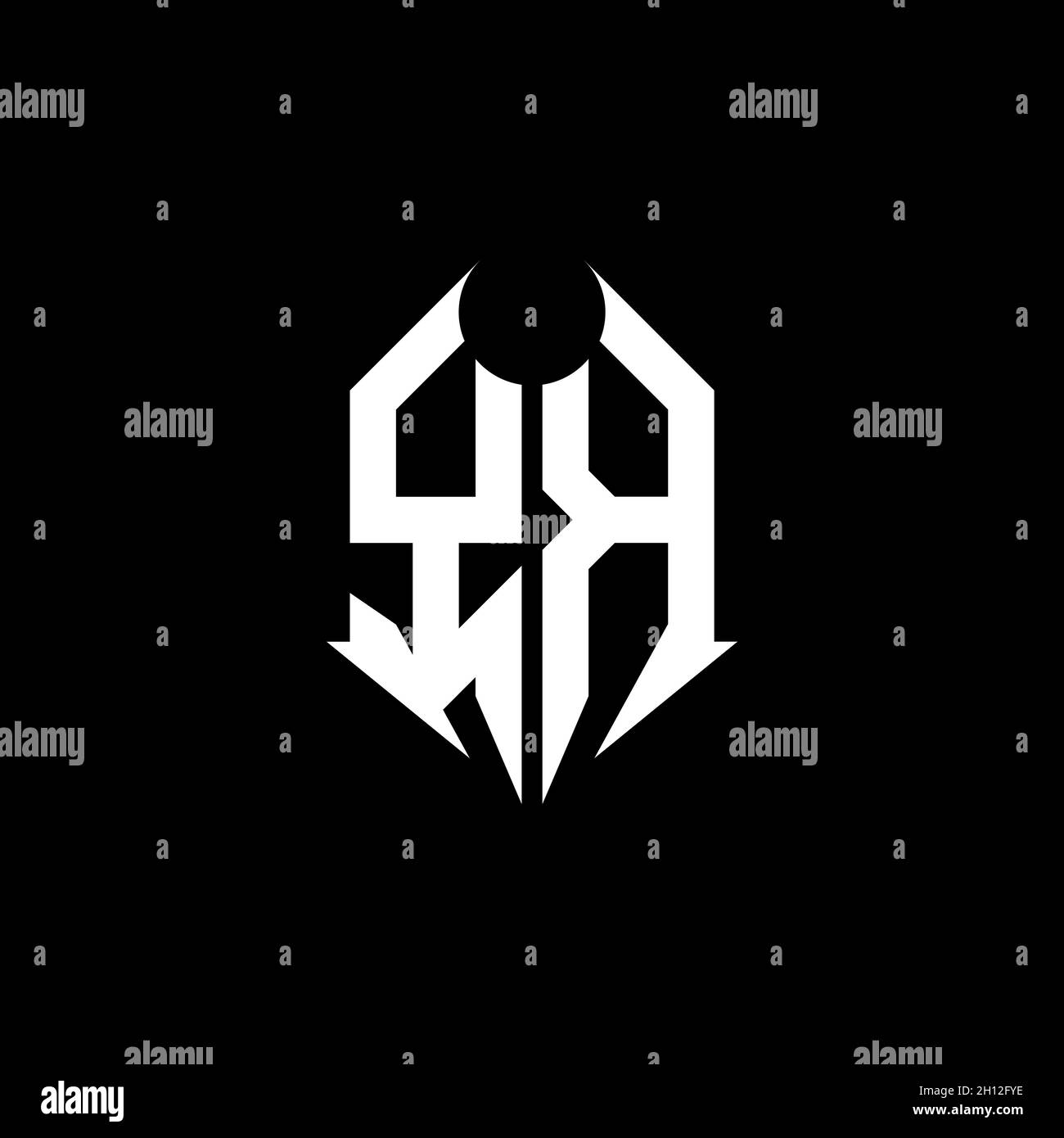 YK Monogram logo letter with metal shape style design template on black ...