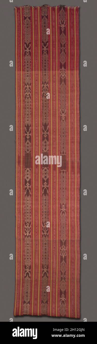 Moro Cloth, c 1900s. Philippines, Early 20th century. Plain weave hemp, dyed; overall: 320 x 67.3 cm (126 x 26 1/2 in.). Stock Photo