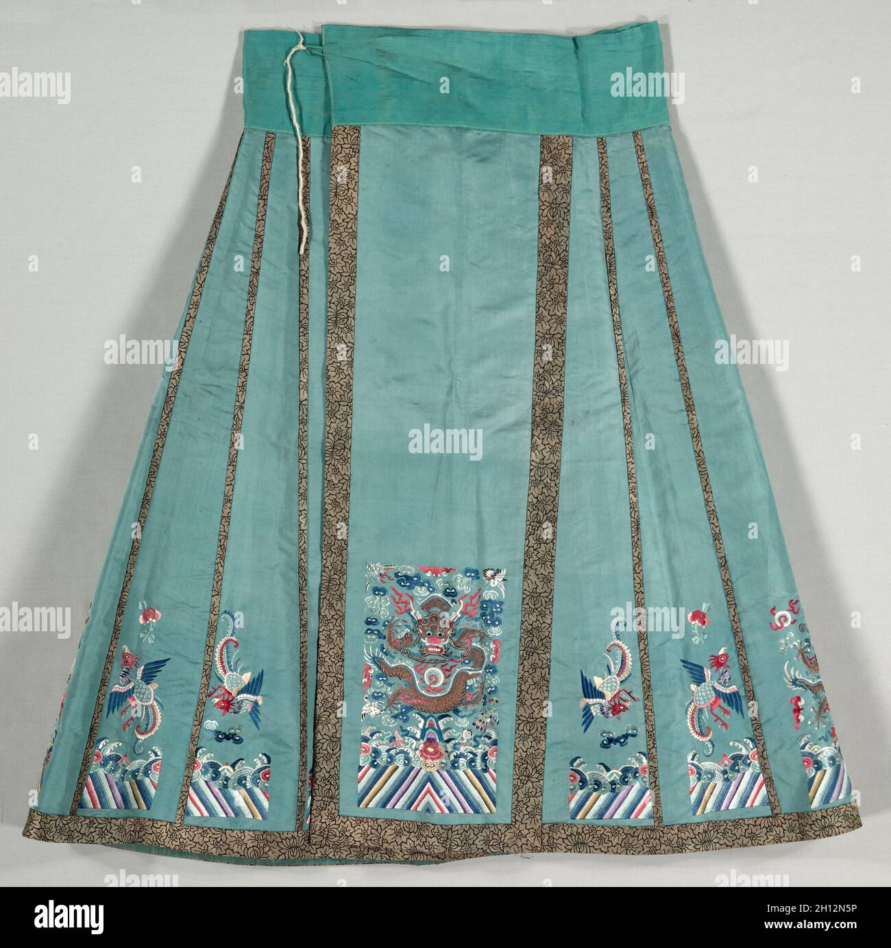 Woman s Bridal Dress Pleated Skirt 1800s. China Qing Dynasty late 19th century. Embroidery silk gilt metal thread overall 94.6 x 86.4 cm 37 1 4 x 34 in Stock Photo Alamy