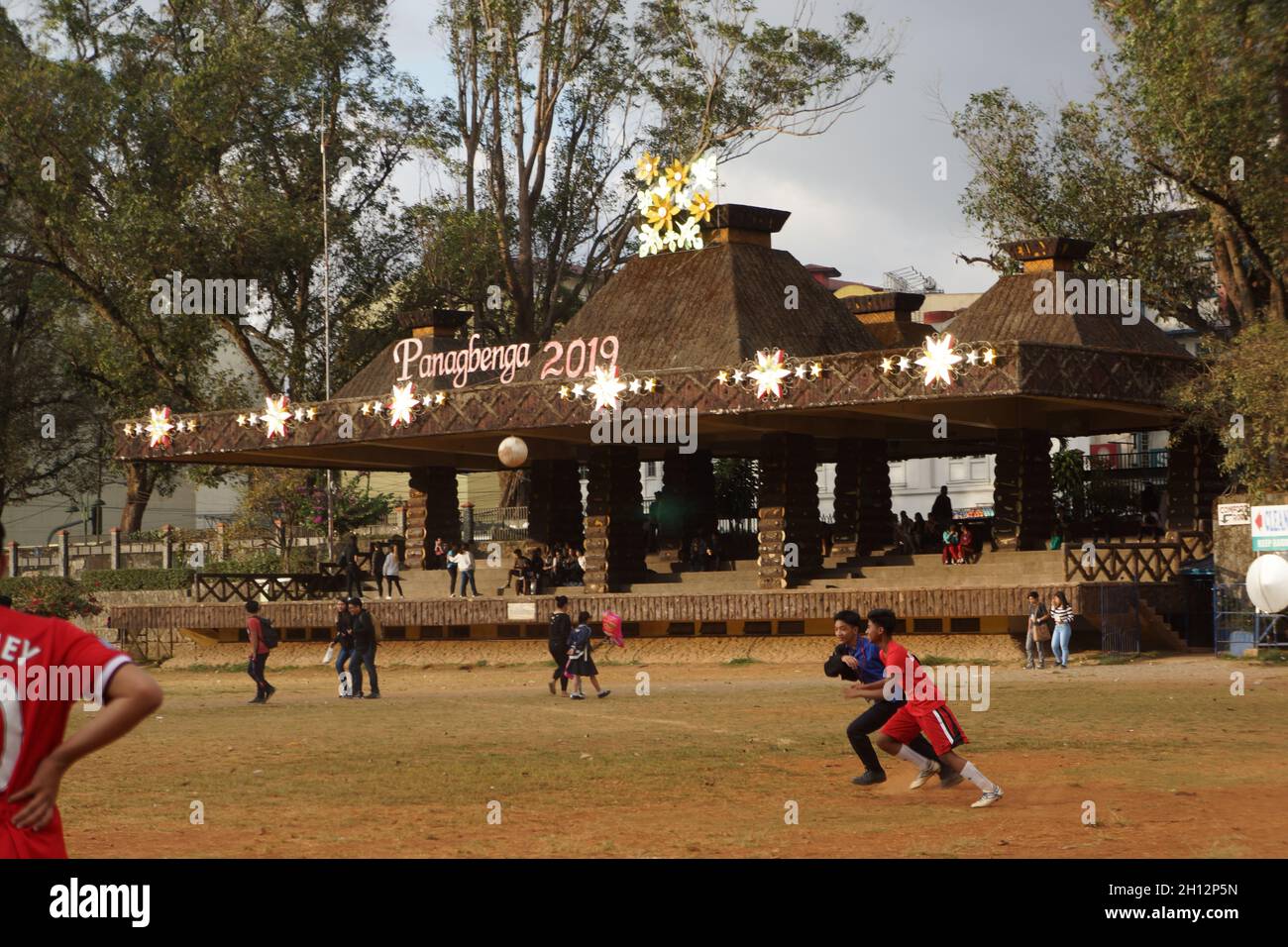 BAGUIO, PHILIPPINES Mar 20, 2019 Some children playing soccer on the