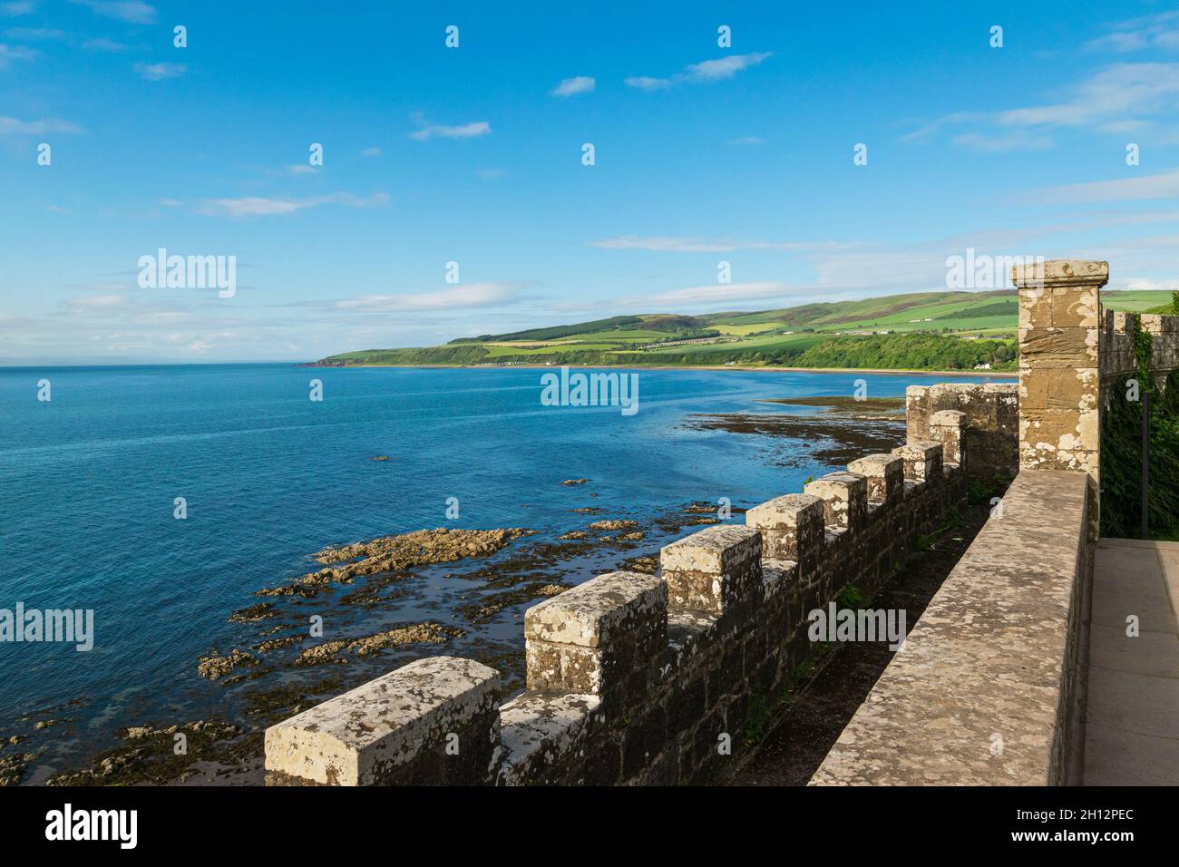 Seascape as seen from Culzean Castle, near Maybole, Carrick, in South Ayrshire, on the west coast of Scotland. Stock Photo