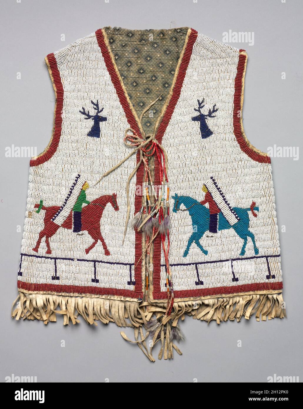 Beaded Child's Vest, c 1890-1900. America, Native North American, Plains,  Lakota(Sioux), Post-Contact. Beaded leather; cotton lining; overall: 43.2 x  40.6 cm (17 x 16 in Stock Photo - Alamy