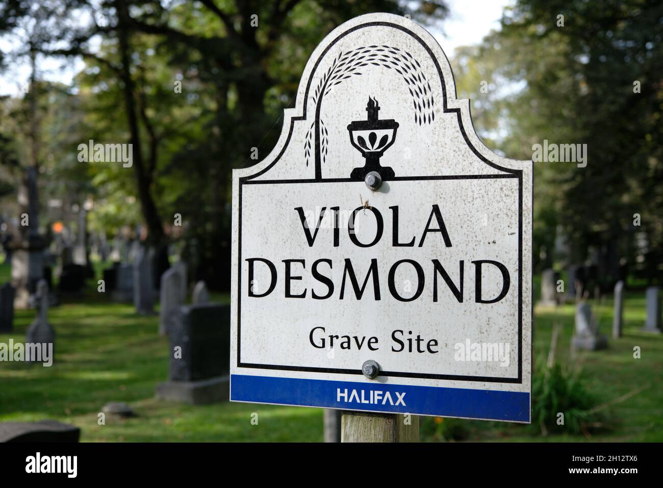 Tombstone of Viola (Davis) Desmond in Cemetery in Halifax Nova Scotia