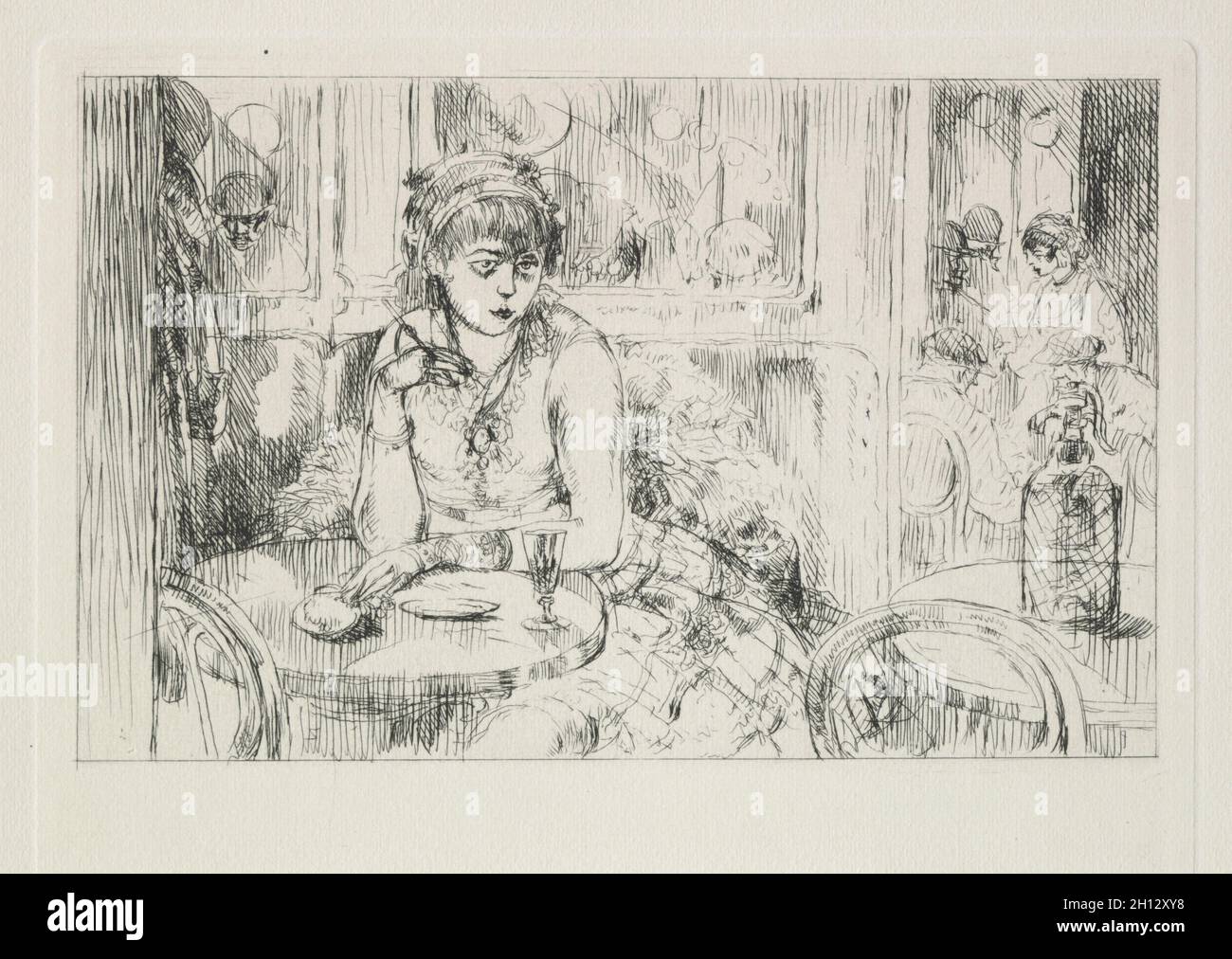 Le Drageoir aux épices by J. K. Huysmans: P. 71, 1929. Auguste Brouet (French, 1872-1941), J.K. Huysmans (French). Book containing 54 etchings; overall: 28.7 x 23.3 x 4.5 cm (11 5/16 x 9 3/16 x 1 3/4 in.). Stock Photo