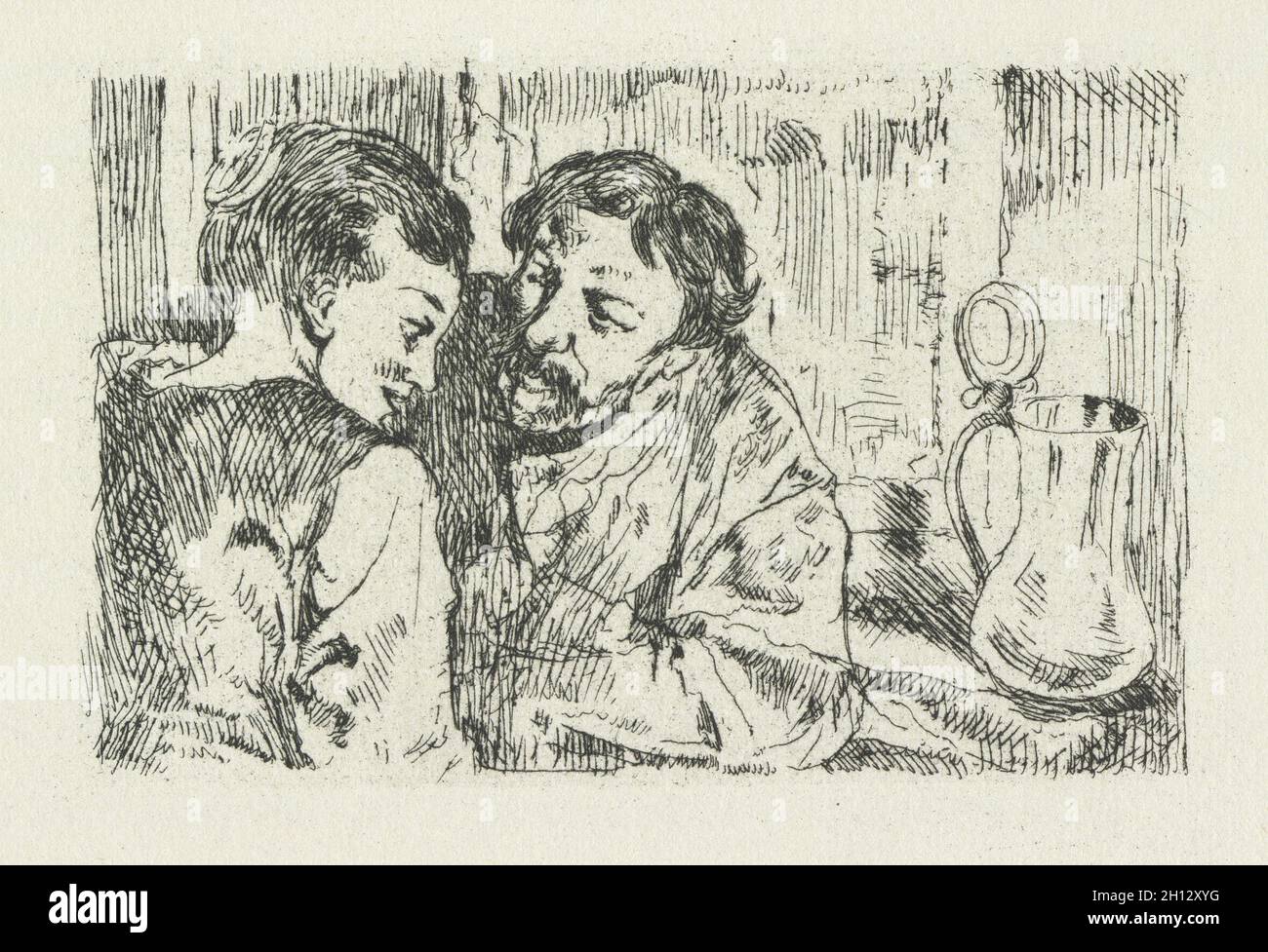 Le Drageoir aux épices by J. K. Huysmans: p. 120, 1929. Auguste Brouet (French, 1872-1941), J.K. Huysmans (French). Book containing 54 etchings; overall: 28.7 x 23.3 x 4.5 cm (11 5/16 x 9 3/16 x 1 3/4 in.). Stock Photo
