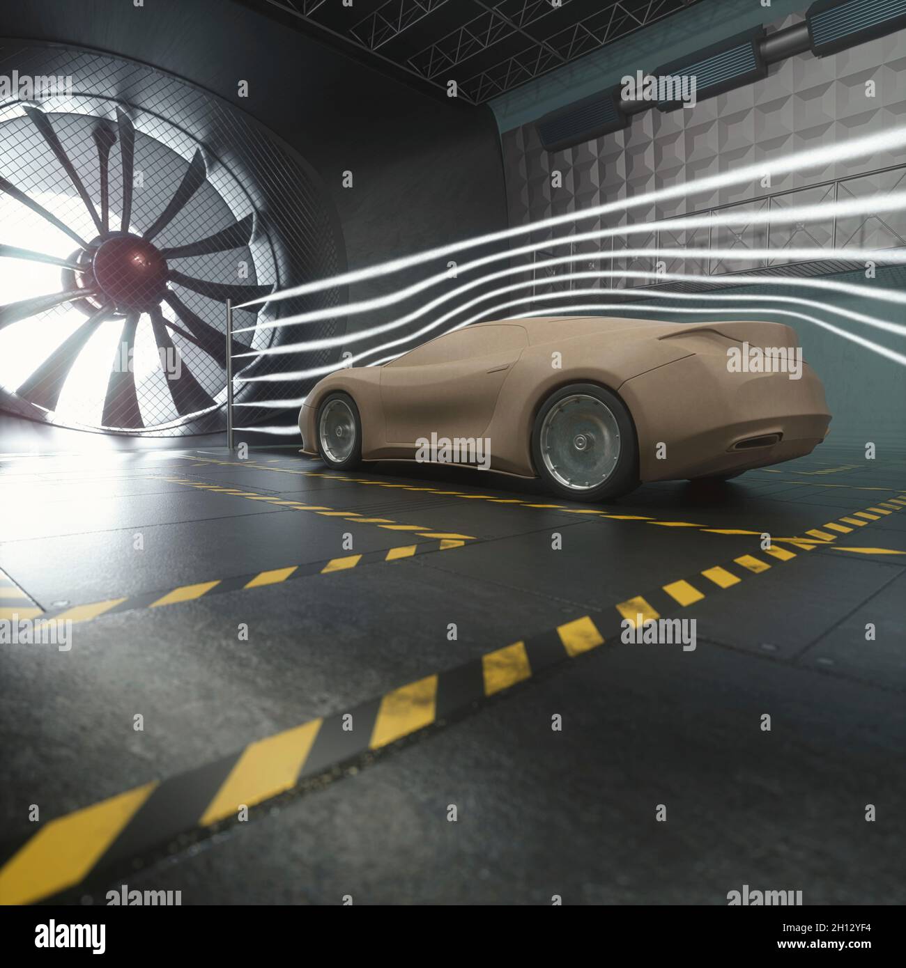 Car in wind tunnel, illustration Stock Photo Alamy