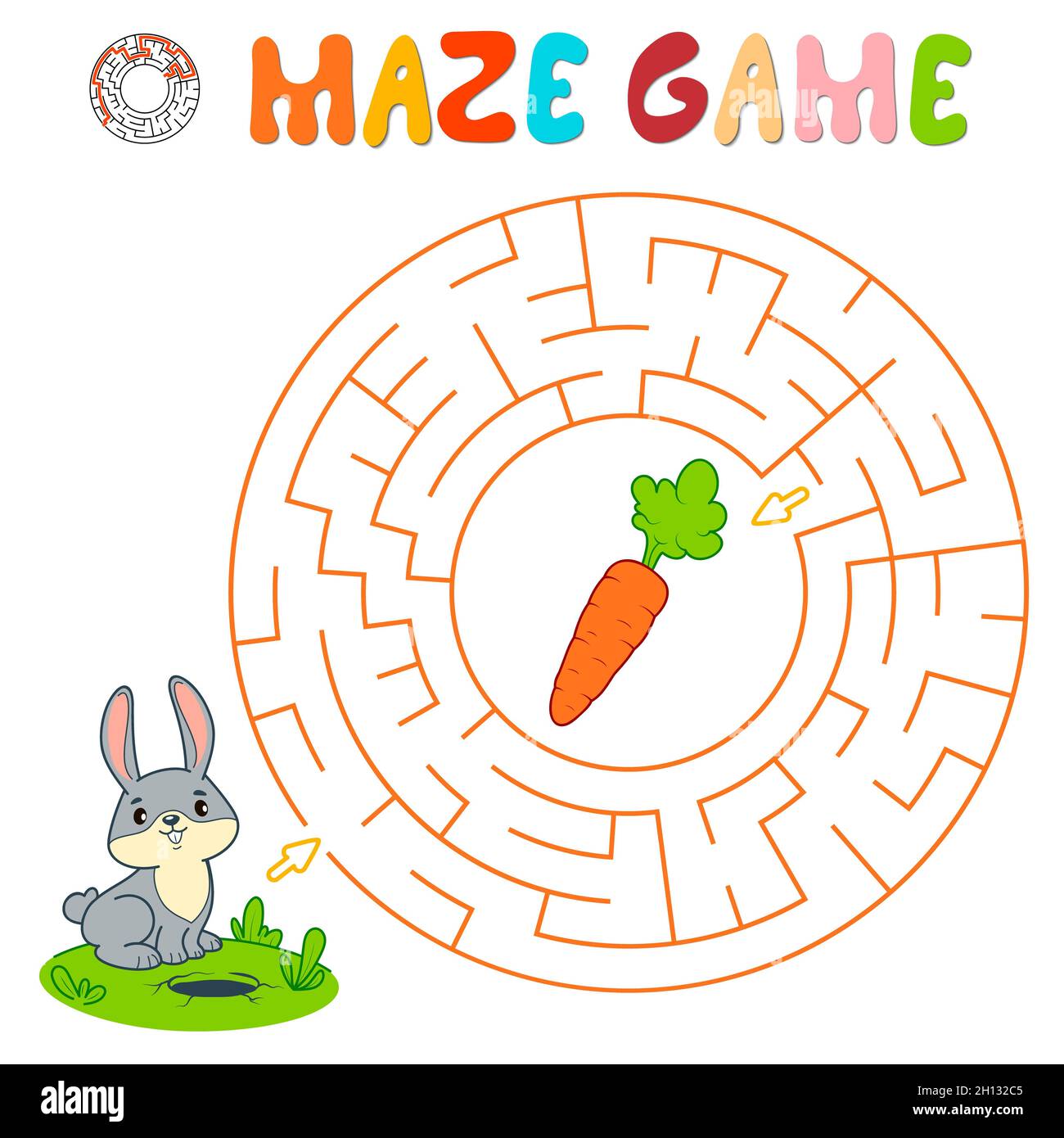 Maze puzzle game for children. Circle maze or labyrinth game with ...