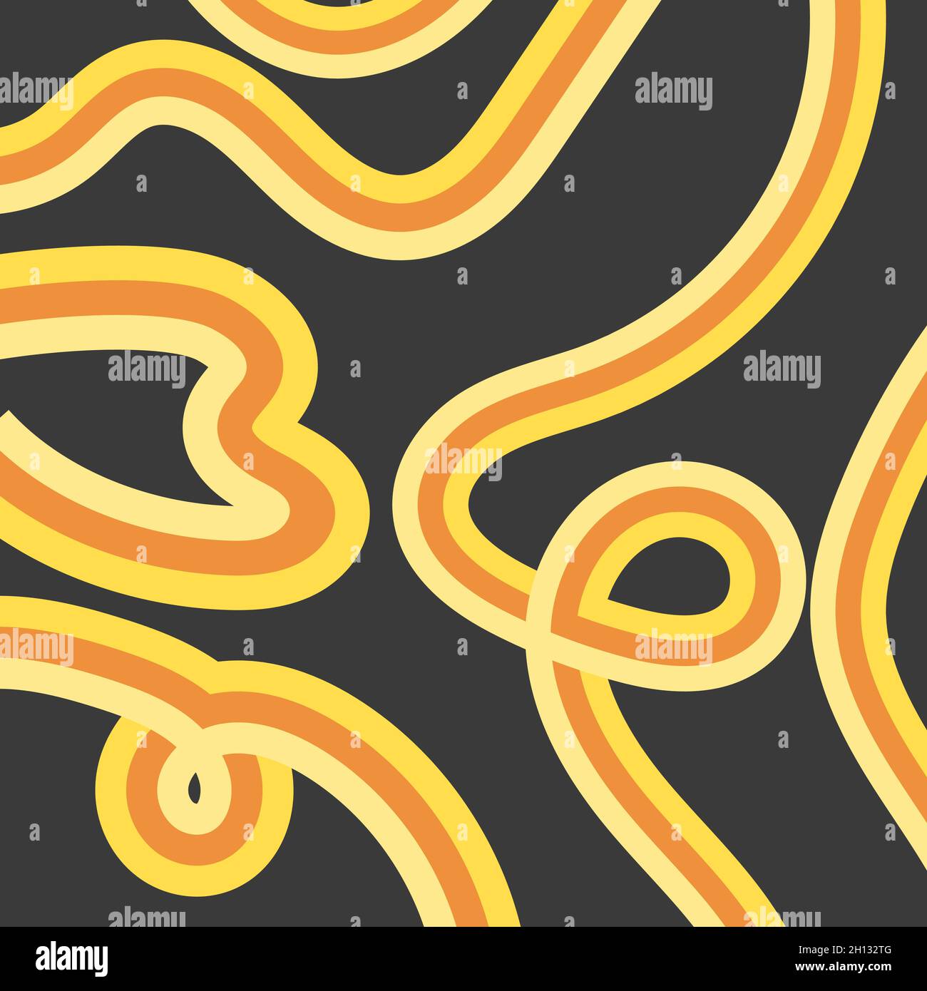 Pasta abstract square geometric banner. Macaroni background with lines. Vector illustration, frame Stock Vector