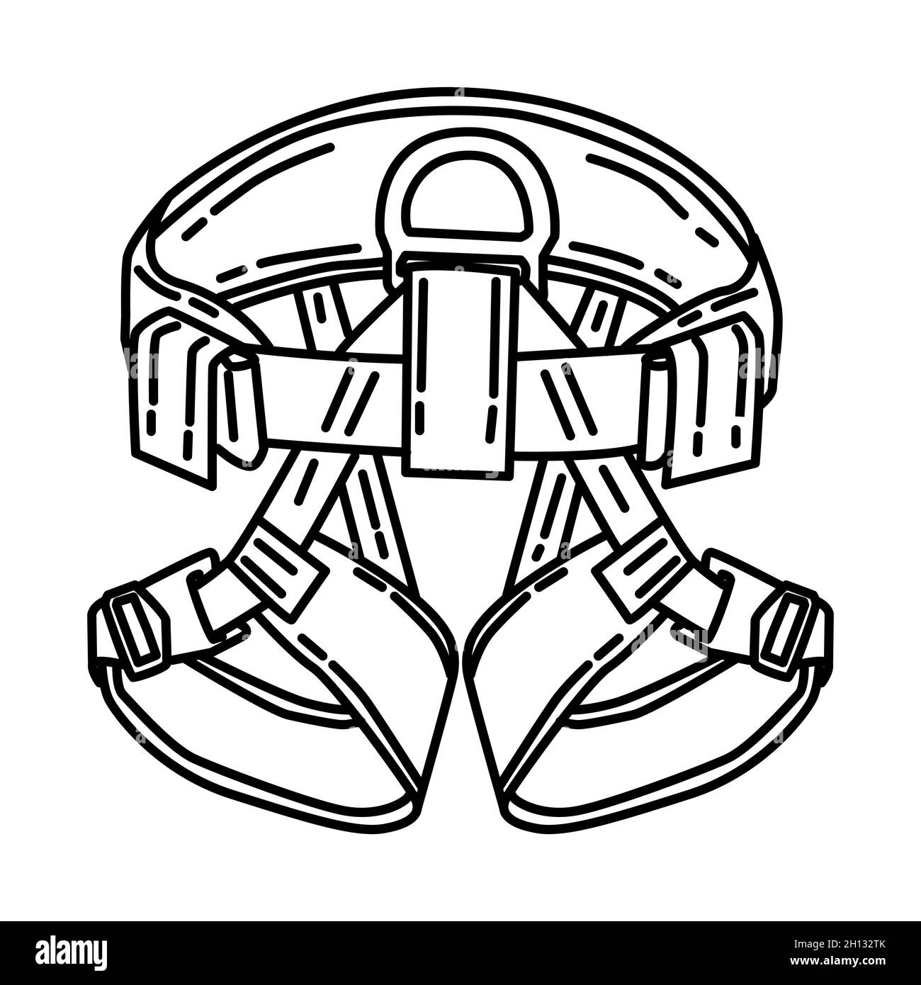 Ranger Quick Harness Part of Firefighter Accessories and Equipment Device Hand Drawn Icon Set Vector. Stock Vector
