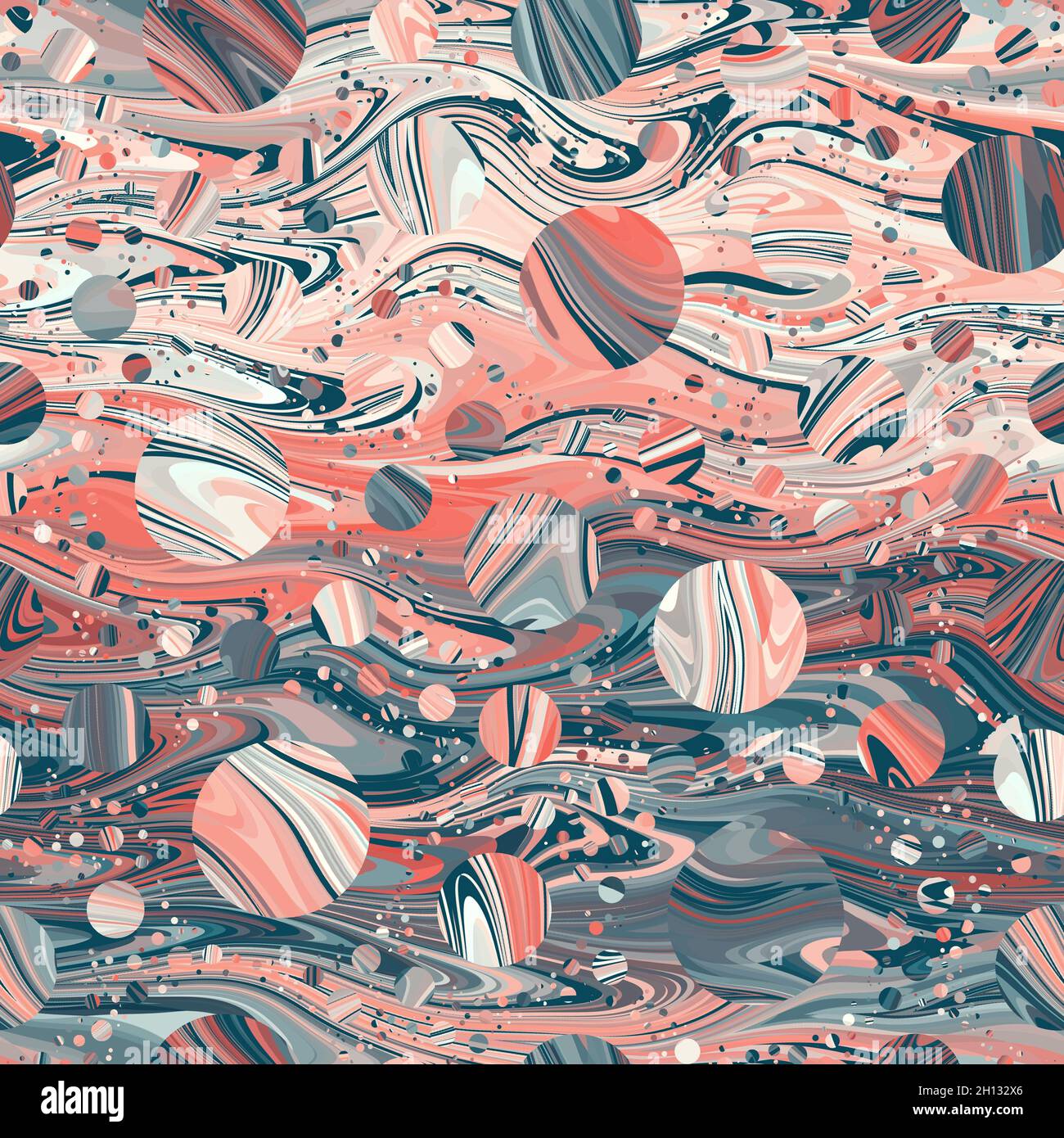 Seamless pattern of marbled orbs that gives a dreamy fantasy mysterious ...