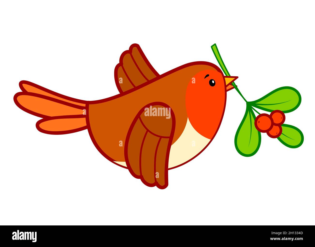 Christmas cartoons clip art. Christmas Bird clipart illustration Stock