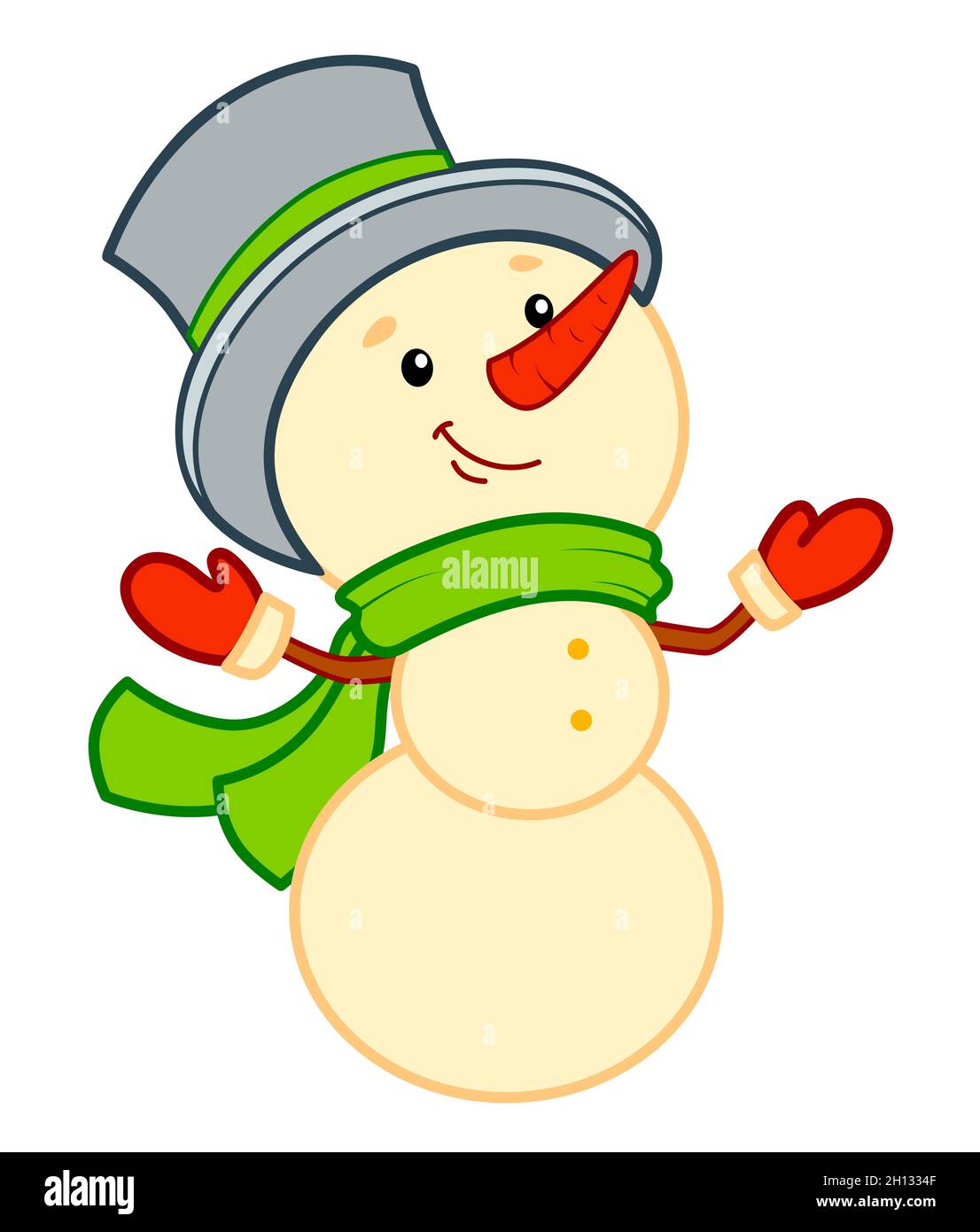 Christmas cartoons clip art. Snowman clipart  illustration Stock Photo