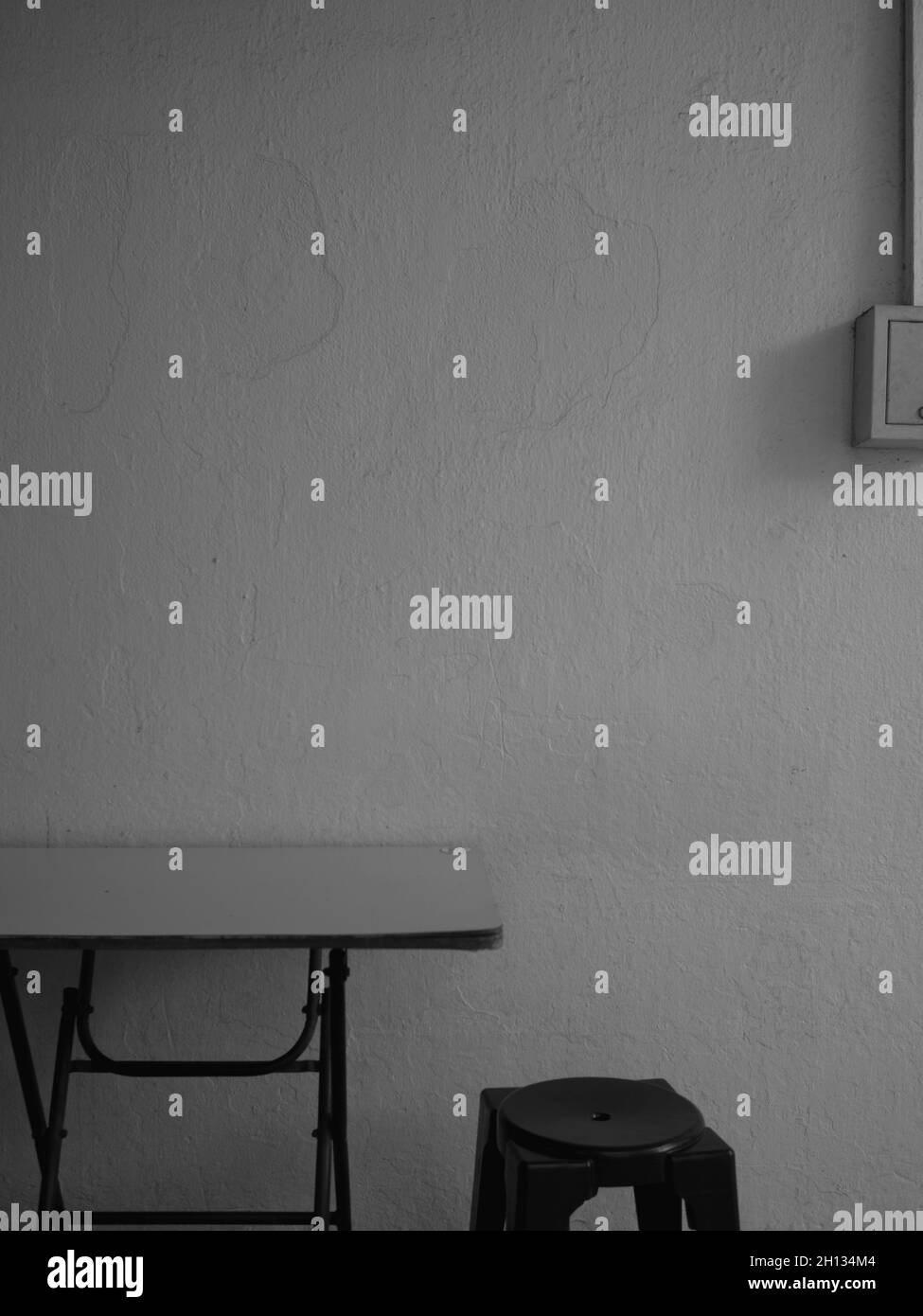 Folding table at tiong bahru coffee shop Stock Photo