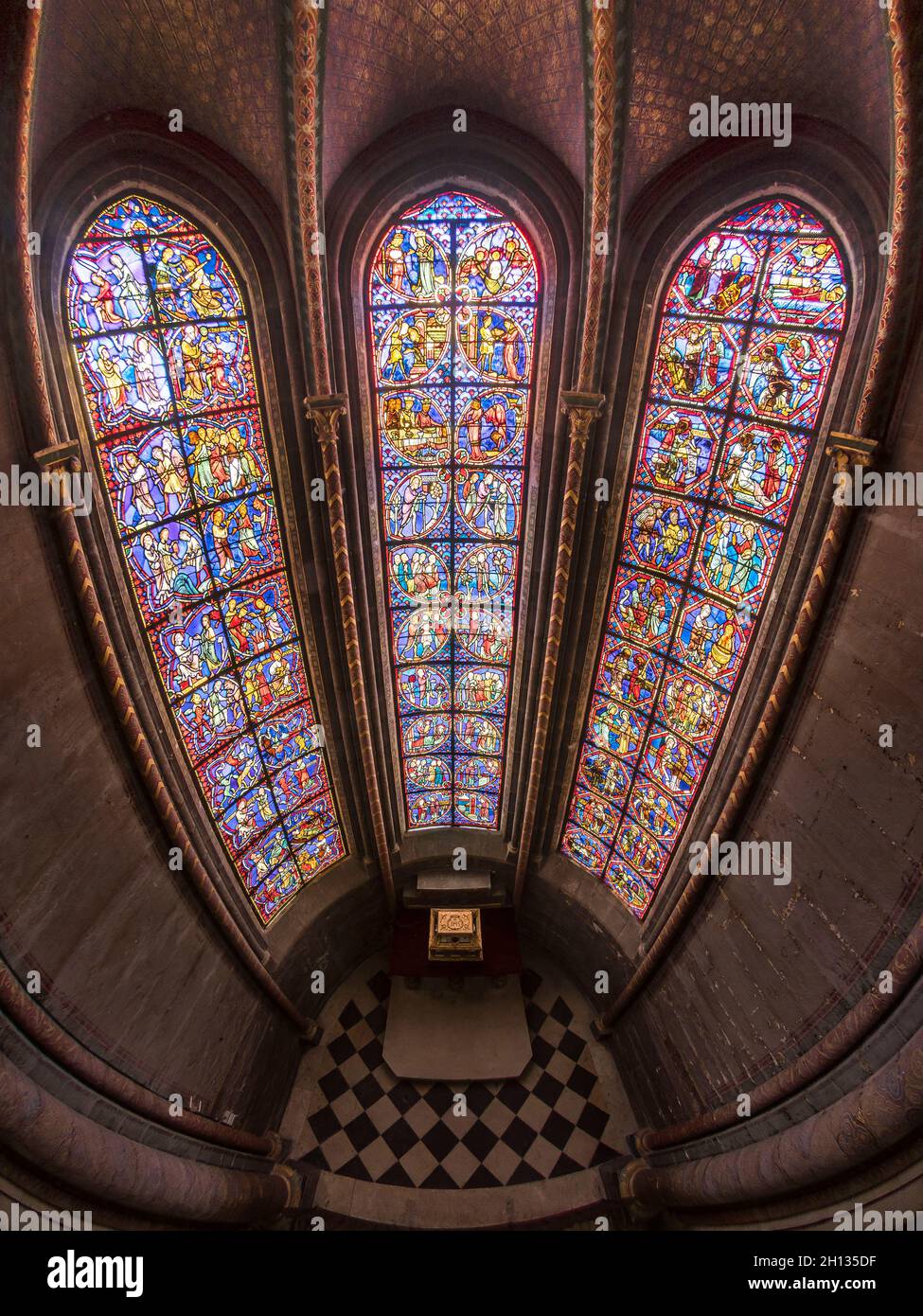 FRANCE - CHER (18) - CATHEDRAL SAINT ETIENNE. STAINED GLASS WINDOWS OF ...