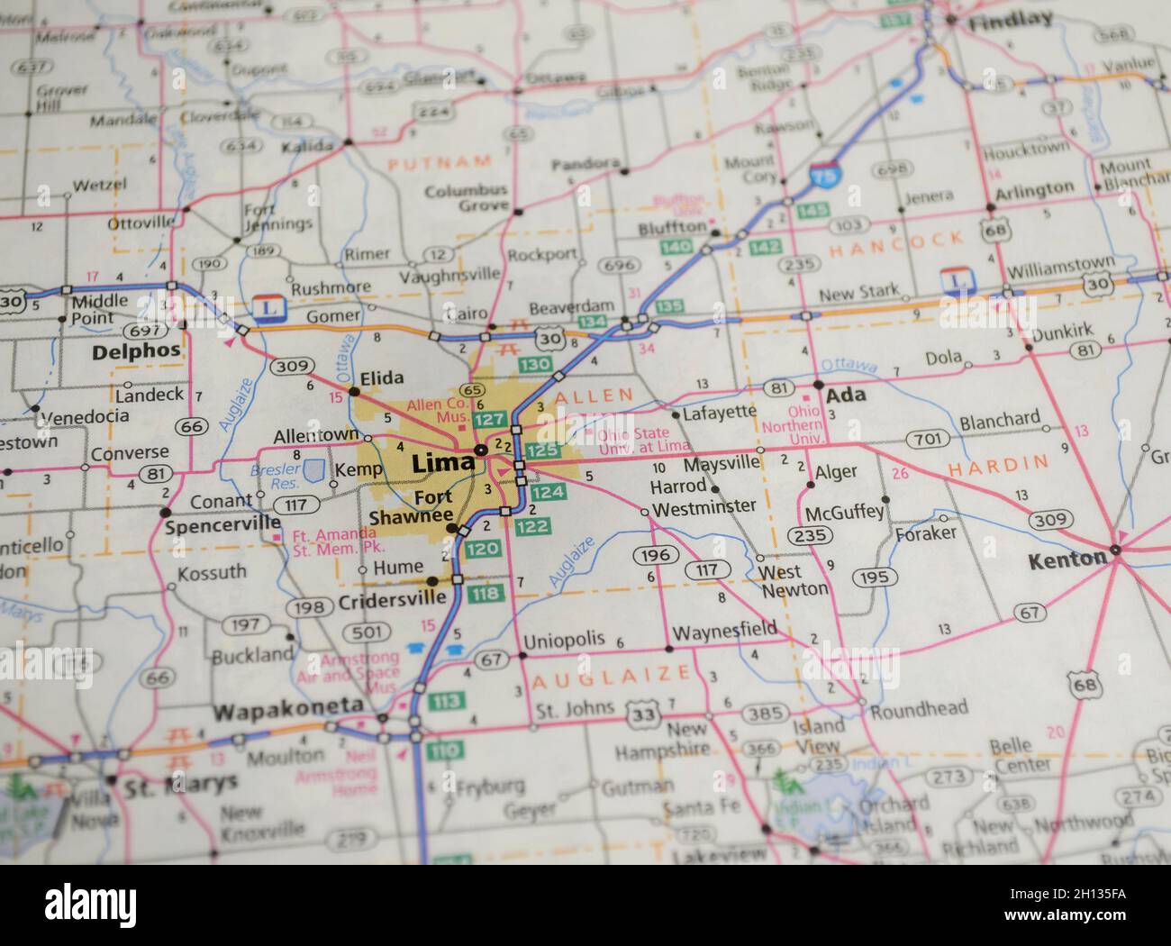 Map Of Lima Ohio Area Map Of Lima Ohio Area