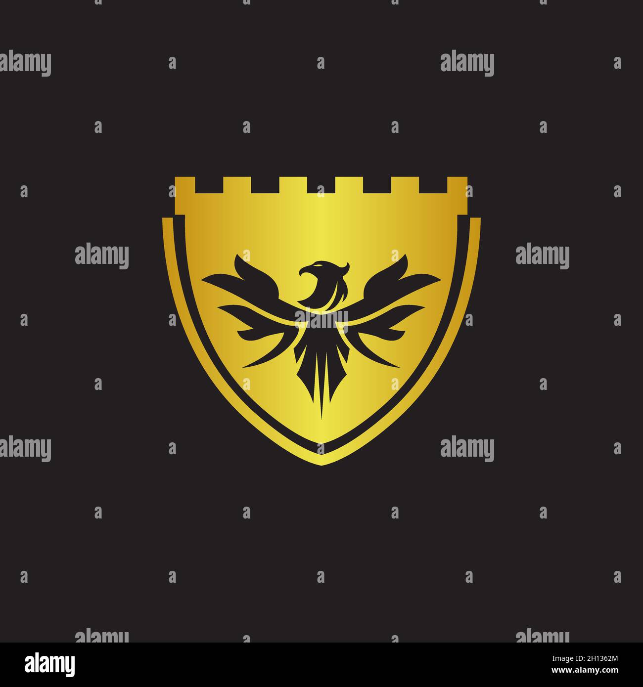 Phoenix with shield logo falcon icon vector,EPS 10 Stock Vector
