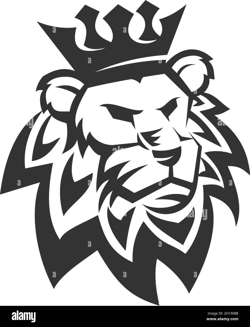 Lion Crown Template Illustration Emblem Mascot Isolated Stock Vector ...