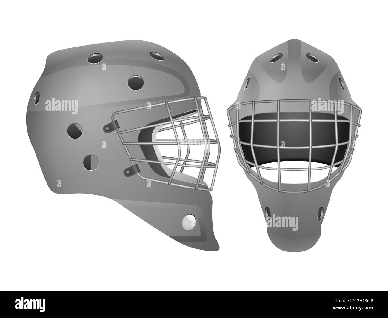 Hockey goalie mask set on a white background. Vector illustration Stock Photo Alamy