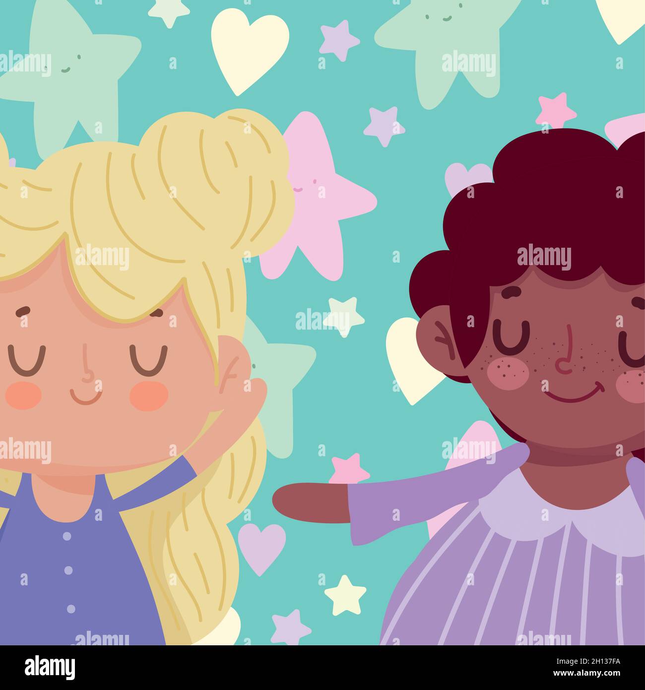 little cute girls Stock Vector Image & Art - Alamy