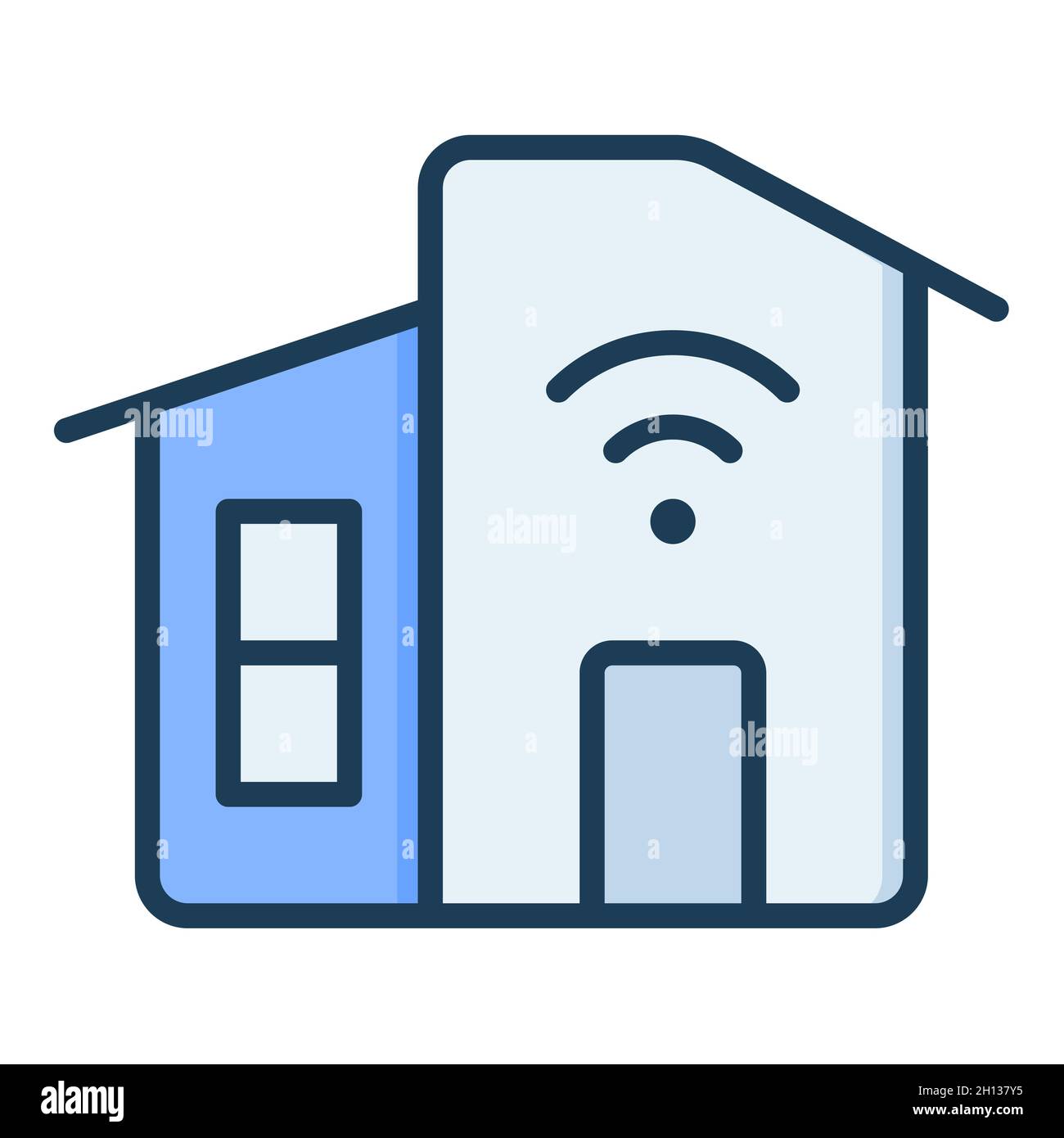 smart home wifi iot single isolated icon with filled line style vector ...