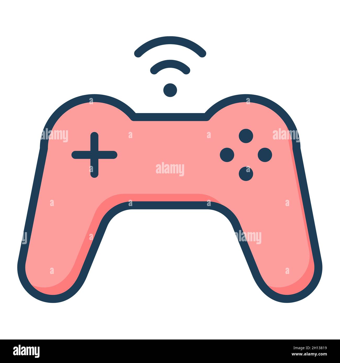 game control wireless joystick single isolated icon with filled line ...