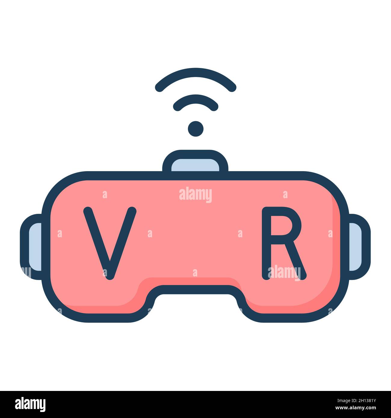 vr virtual glasses single isolated icon with filled line style vector ...