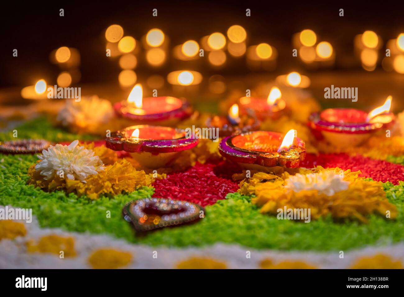 Diwali is a festival of lights celebrations by Hindus , Jains, Sikhs and some Buddhists Stock Photo
