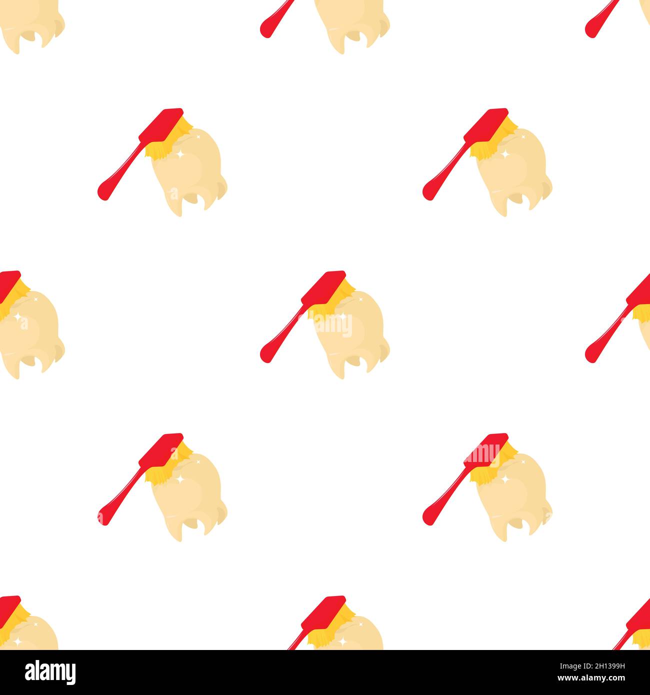 Toothbrush cleans tooth pattern seamless background texture repeat wallpaper geometric vector Stock Vector