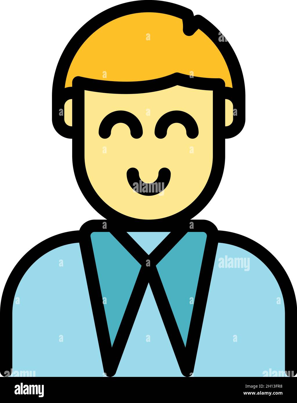 Shop assistant icon. Outline shop assistant vector icon color flat ...
