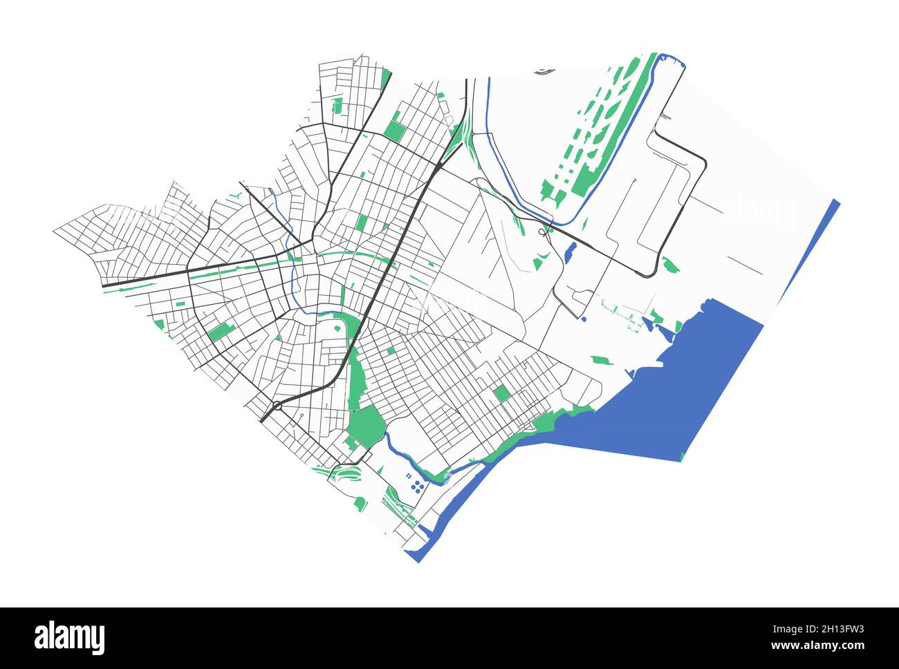 Elizabeth map. Detailed map of Elizabeth city administrative area