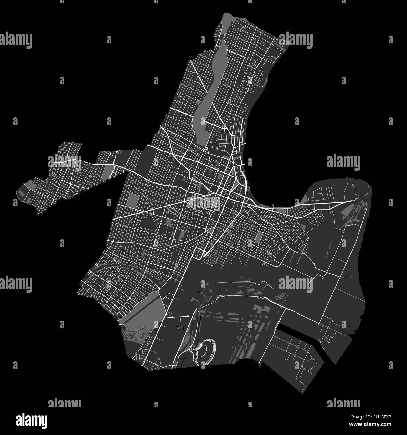 Newark map. Detailed vector map of Newark city administrative area