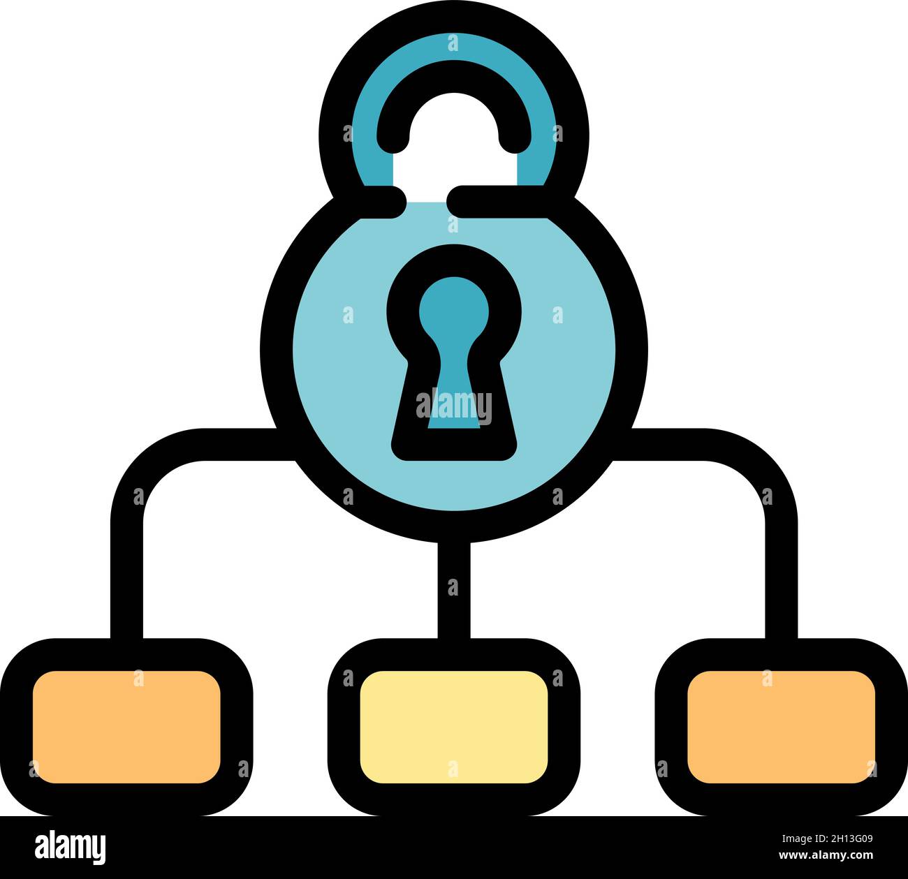 Lock privacy icon. Outline Lock privacy vector icon color flat isolated ...