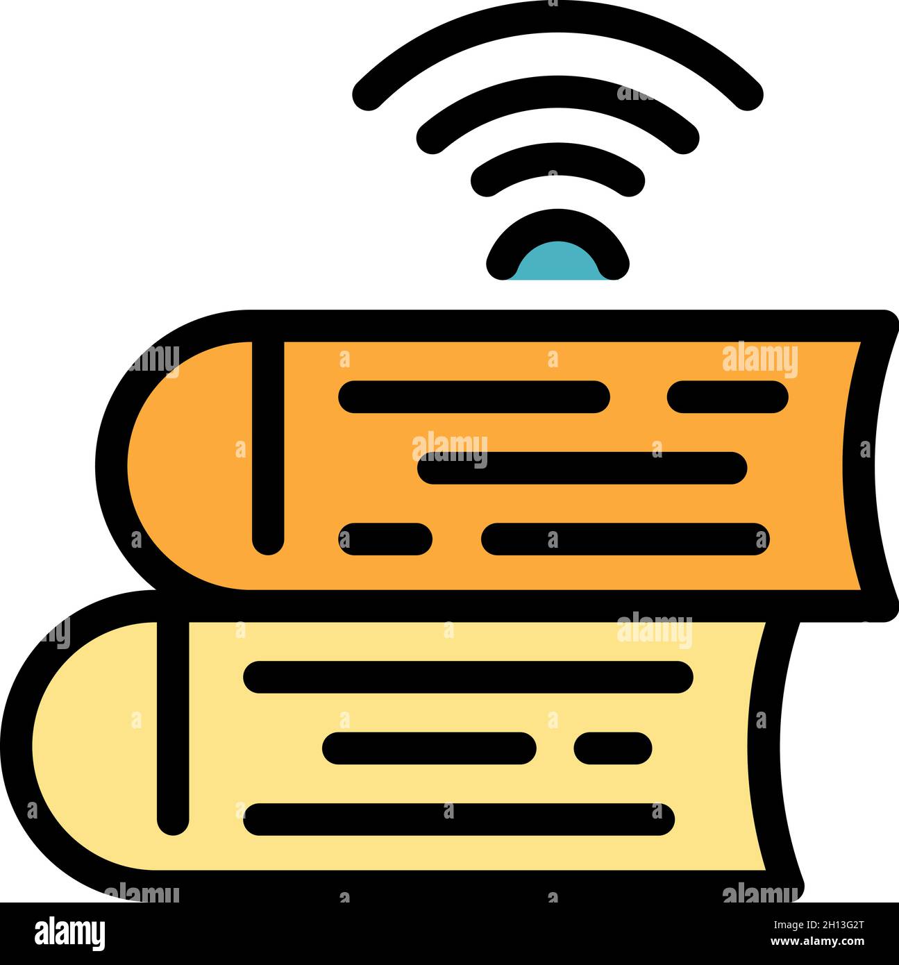 Wireless catalogs icon. Outline wireless catalogs vector icon color flat isolated Stock Vector